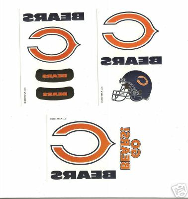 Temporary Tattoos - Sport / Spirit Tattoos - Chicago Bears Official NFL 