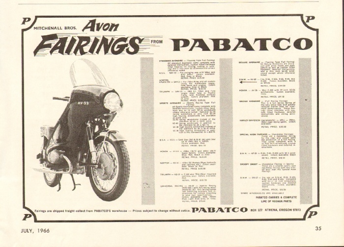 avon fairings for sale
