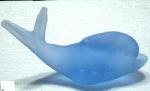 Glass Paperweight - Frosted glass dolphin paperweight blue porpoise ocean sea :  animal desktop decor porpoise dolphine