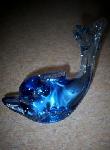 \#8 Vintage Paperweight Dolphine Blue Glass Ocean Sea Maritime