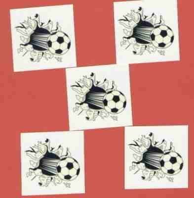 Soccer Mom Tattoo has a soccer ball with angel wings and Soccer Mom in red Soccer Mom Tattoo has a soccer ball with angel wings and Soccer Mom in red