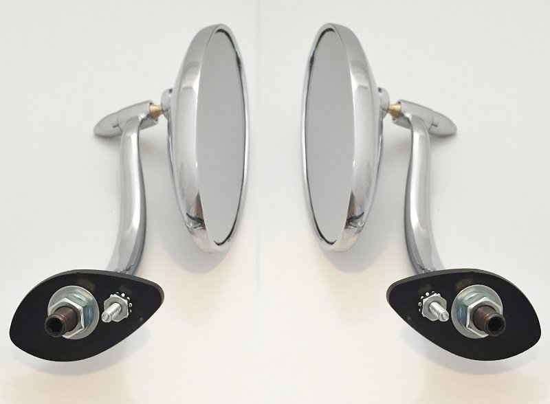 Offset Swan Neck Oval Smooth Head Exterior Door Mirrors
