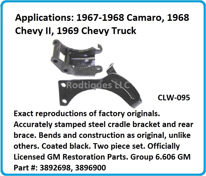 Power steering cradle bracket and rear brace accurately stamped steel