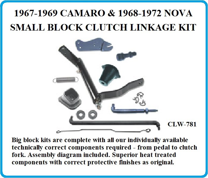 6769 CAMARO & 6872 Nova big block clutch linkage kit