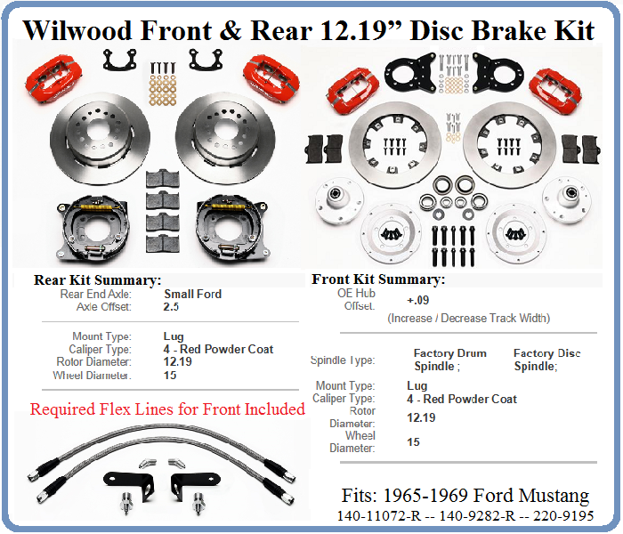 Mustang 19651969 4 Wheel Disc Brake Kit