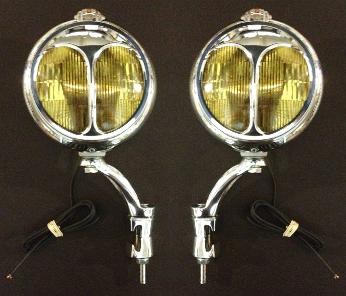 Script 6'' Amber Unity Fog Lights Cat Eye With Chrome Brackets