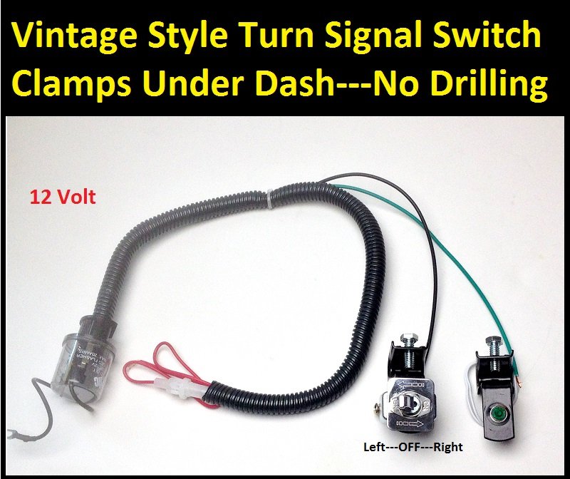 Toggle Turn Signal Switch w/ Under Dash Clamp On Installation