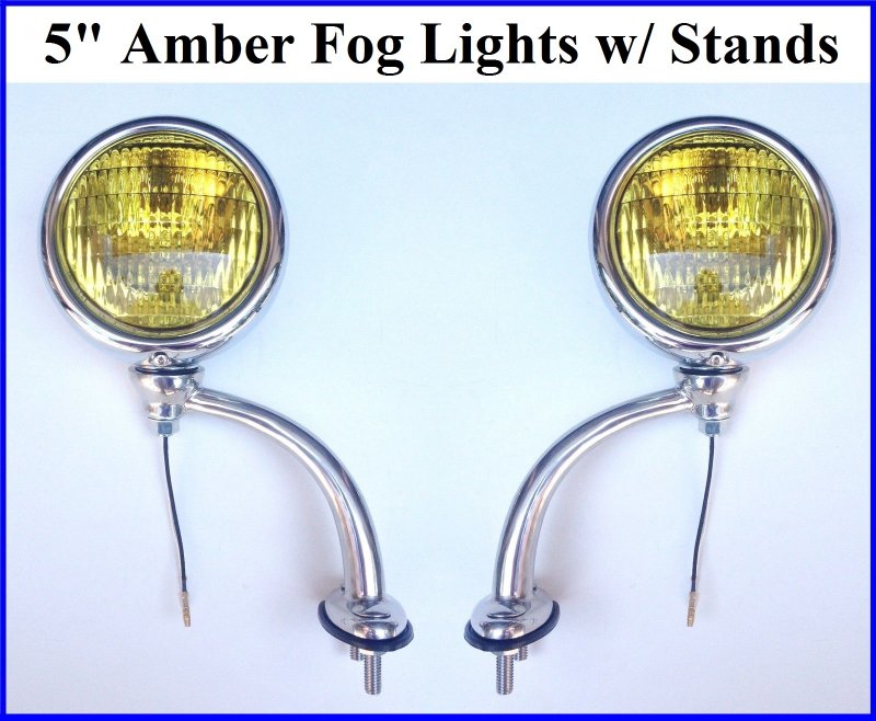 Amber 5'' Fog Lights w/ Stainless Stands