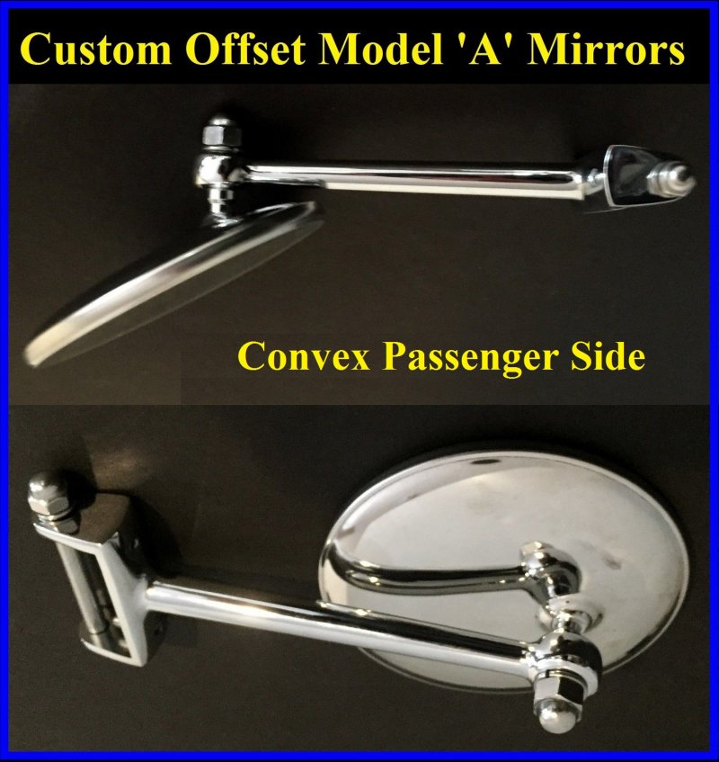 19281931 Ford Model A Custom Offset Hinge Pin Door Mirrors Convex