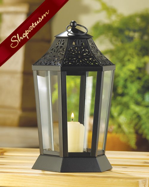 Thumbnail of 10 Black Centerpiece Midnight Garden Candle Lantern Hurricane Style Lamp