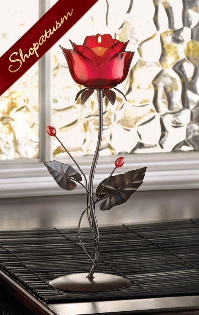Thumbnail of 40 Red Rose Centerpiece Romantic Votive Candle Holder