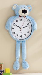 Blue Teddy Bear Decorative Wall Clock