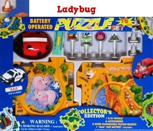 Image 3 of Lady Bug Puzzle Vehicle Play Set