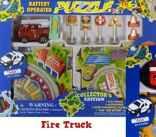 Image 1 of Puzzle Vehicle Play Set Fire Truck 