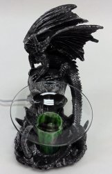 Black Dragon With Skull Polyresin Electric Oil Warmer 