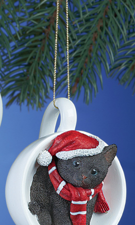Image 1 of Holiday Santa Black  Cat