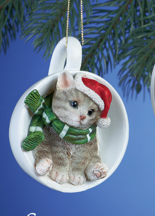 Image 2 of Holiday Santa Grey Cat