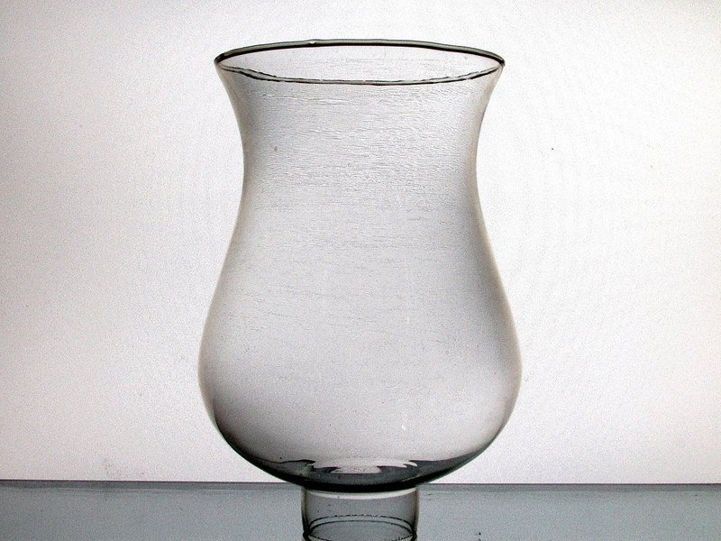 Hurricane Lamp Shade Glass Bulbous 1 7/8 inch fitter x 7.5 x 4 5/8 OOS