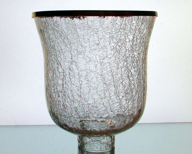 Crackle Glass Hurricane Shade XL 2.25 inch fitterx7.25 wx7.5 h OOS