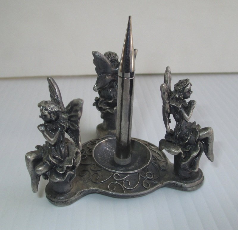 Pewter dish with 3 Fairies. Rings or Incense Holder