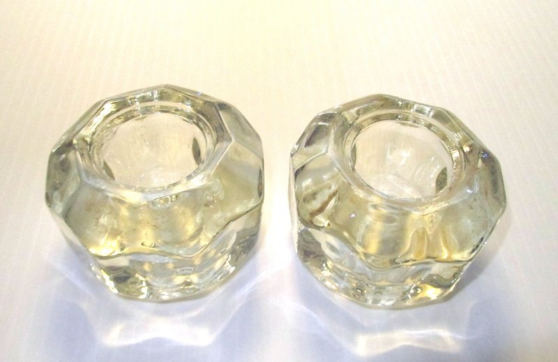 Large Thick Glass Faucet Knobs Handles Unknown Vintage Date