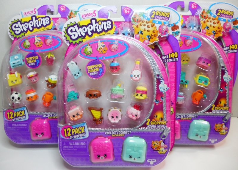 Shopkins Season 5 charms backpacks 12 pack