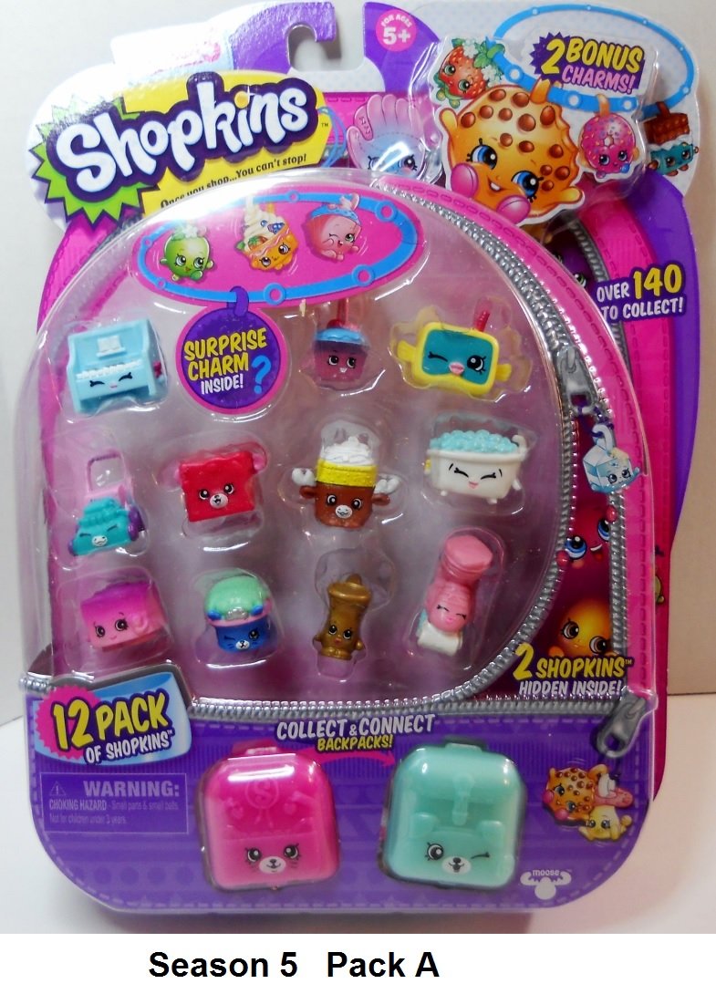 Shopkins Season 5 charms backpacks 12 pack