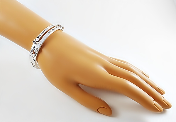Image 5 of 1 Corinthians Bible Verse Christian Religious Silver Stretch Bracelet