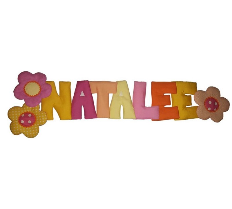 puffy letters n flowers baby name room decor
