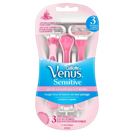 Case of 4-Gillette Venus Dispos Razor Pnk Sens Razor 3 By Procter & Gamble Dist Co USA 