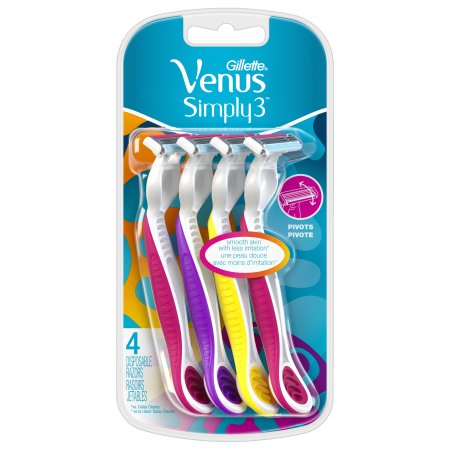 Case of 4-Gillette Venus Dispos Razor Pink Razor 4 By Procter & Gamble Dist Co USA 