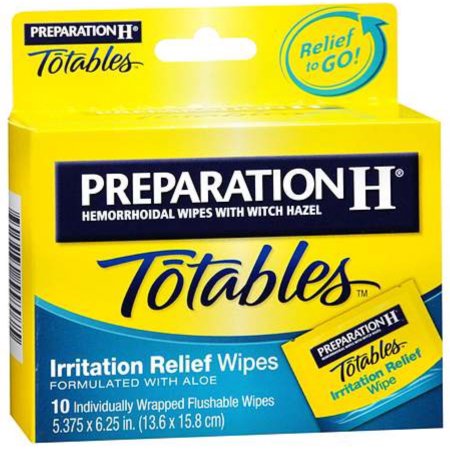 Case of 24-Preparation H Wipe Portable Wipe 10 By Glaxo Smith Kline Consumer Hc USA 