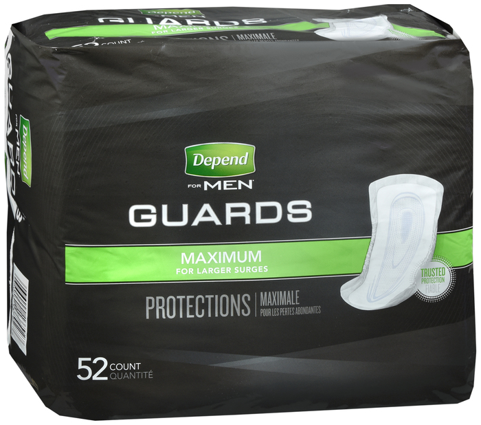 Pack of 12-Depend Men Guard Maxabs Graduated 2X52 By Kimberly Clark USA 