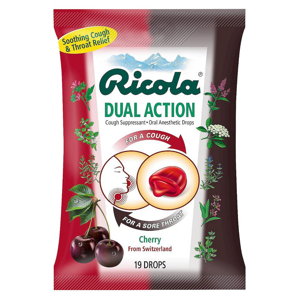 Pack of 12-Ricola Bag Dual Action Cherry Lozenge 19 By Ricola USA 