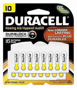 Case of 36-Duracell Hearing Aid Da10 Battery 16 By Duracell Distributing USA 