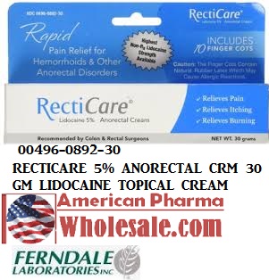Case of 144-Recticare 5% Anorectal Cream 30 gm Cream Anorectal 30 gm By Ferndale Laboratories USA 