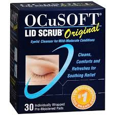 Case of 24-Ocusoft Eye Lid Scrub Pad Packet 30 By Ocusoft USA 