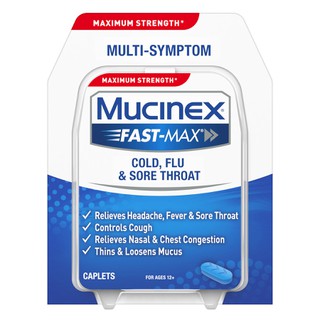 Pack of 12-Mucinex Fast Max Cold Caplet 20 By RB Health  USA 