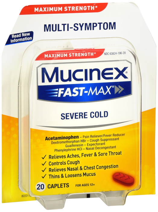 Case of 6-Mucinex Fast-Max Cld/Flu Aio Caplet 20 By RB Health  USA 