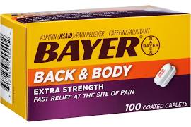 Bayer Aspirin Xstr Cpl Back Body Caplet 100 By Bayer Corp/Consumer Health USA 