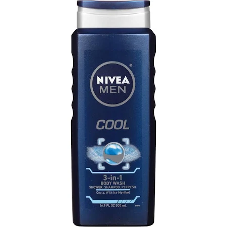 Nivea Men's Body Wash Menthol Cool Wash 16.9 oz By Beiersdorf/Consumer Prod USA 