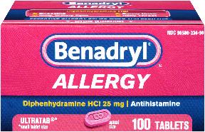 Case of 72-Benadryl Allergy Ultra Tab 100 By J&J Consumer USA 