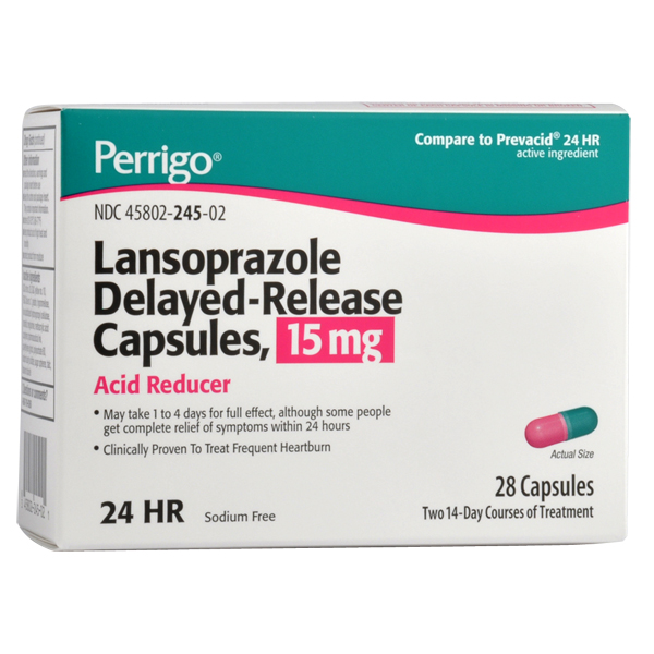 Pack of 12-Lansoprazole 15 mg Capsule 15 mg 28 By Perrigo Co USA 