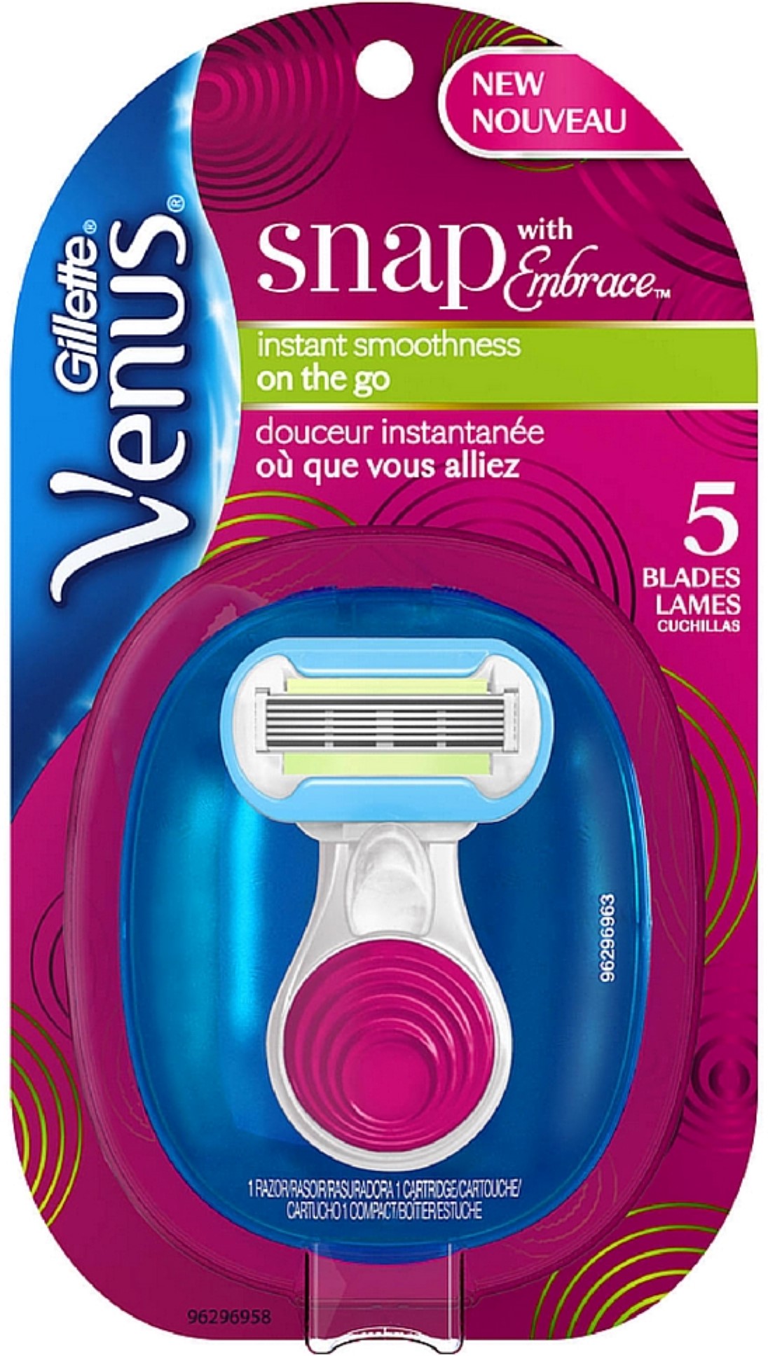 Case of 36-Gillette Venus Razor Embrace Snap Razor By Procter & Gamble Dist Co USA 