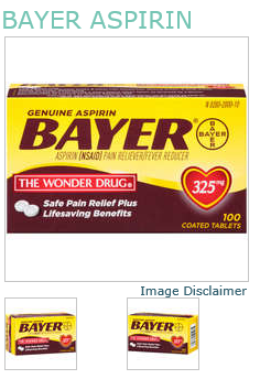 Bayer Aspirin 325 mg Tablet 100 By Bayer Corp/Consumer Health USA 