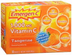 Pack of 12-Emergen-C Vitamin C 1000 mg Tangerine Powder 30X.21 oz By Glaxo Smith Kline Consumer Hc USA 