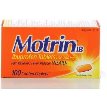 Case of 48-Motrin Ibuprofen Caplet 100 By J&J Consumer USA 