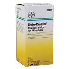 Pack of 12-Keto-Diastix Reagent Strip 100 By Ascensia Diabetes Care USA 