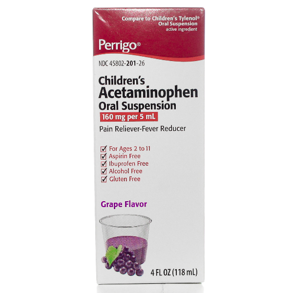 Acetaminophen Child Grape Oral Suspension 118 ml By Perrigo 