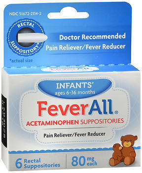 Feverall Acetaminophen 80 mg Suppository 80 mg 6 By Taro Pharmaceuticals (Feverall USA 